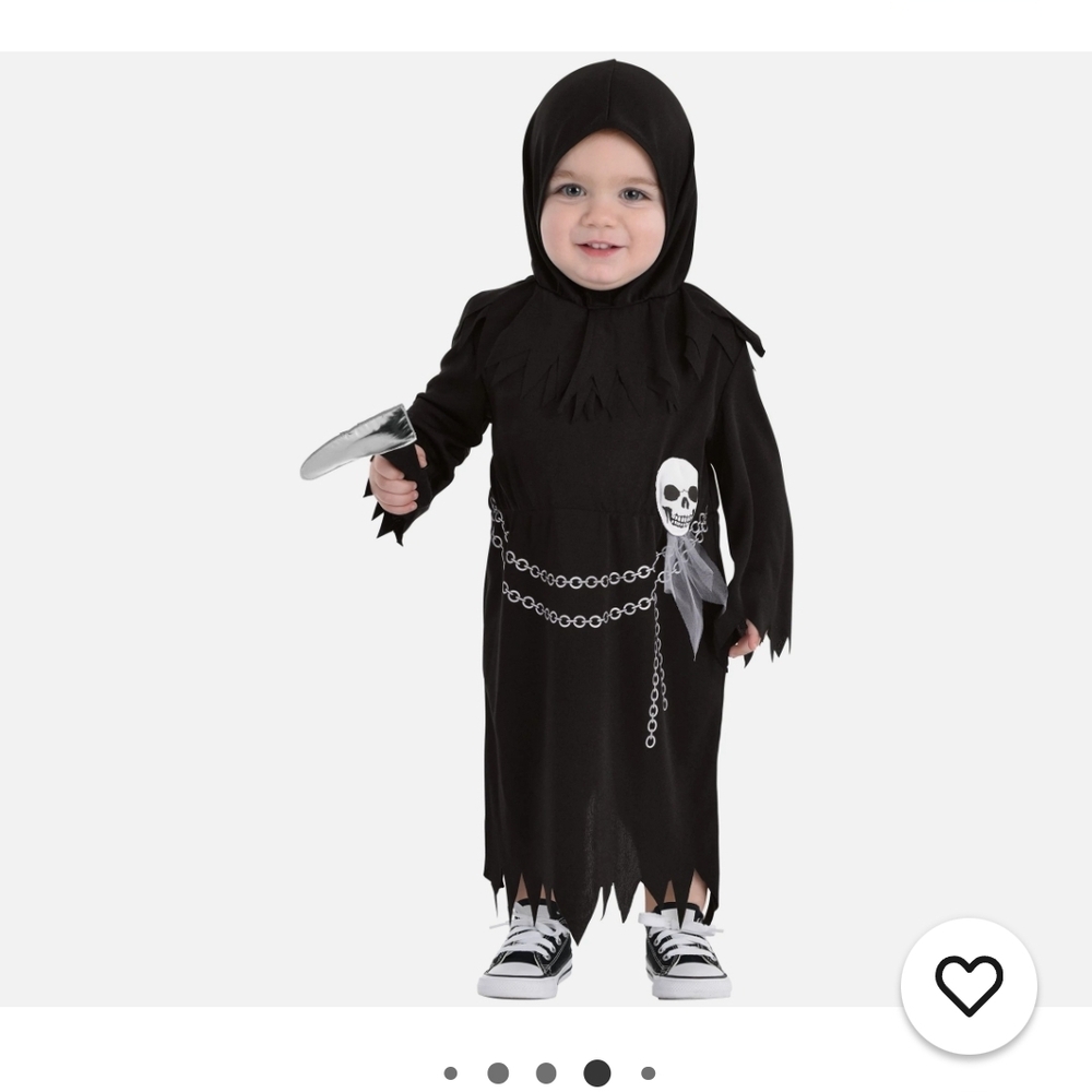Infant 18-24 Months Grim Reaper Costume - Black New